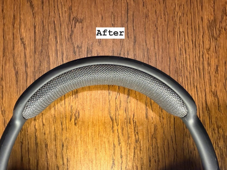 AirPods Max headband after: plush, restored mesh with PillowPod